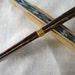 Vintage Chopsticks Hair Sticks Inlaid Abalone Unused Box