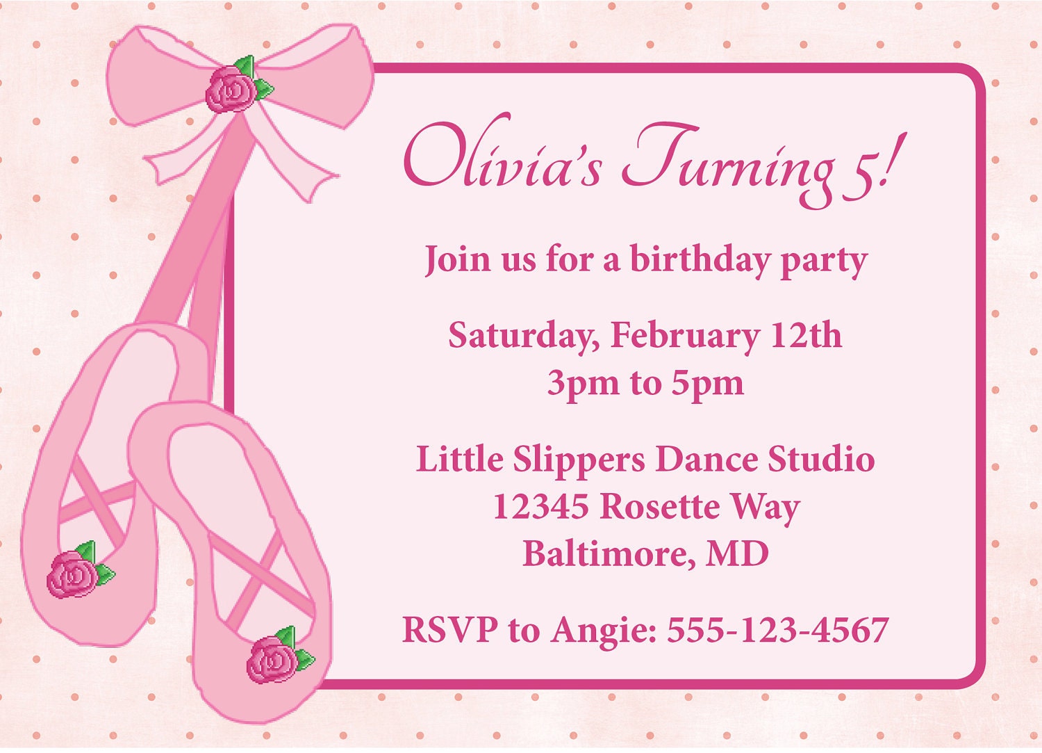 Ballet Party Invitations 8