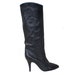 Vintage Ostrich Leather Boots - Sexy 80s Halloween FALL Knee-High Black Stiletto Heel 6M