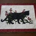 Beautiful hand appliqued black cat art quilt, Sassy in her Garden