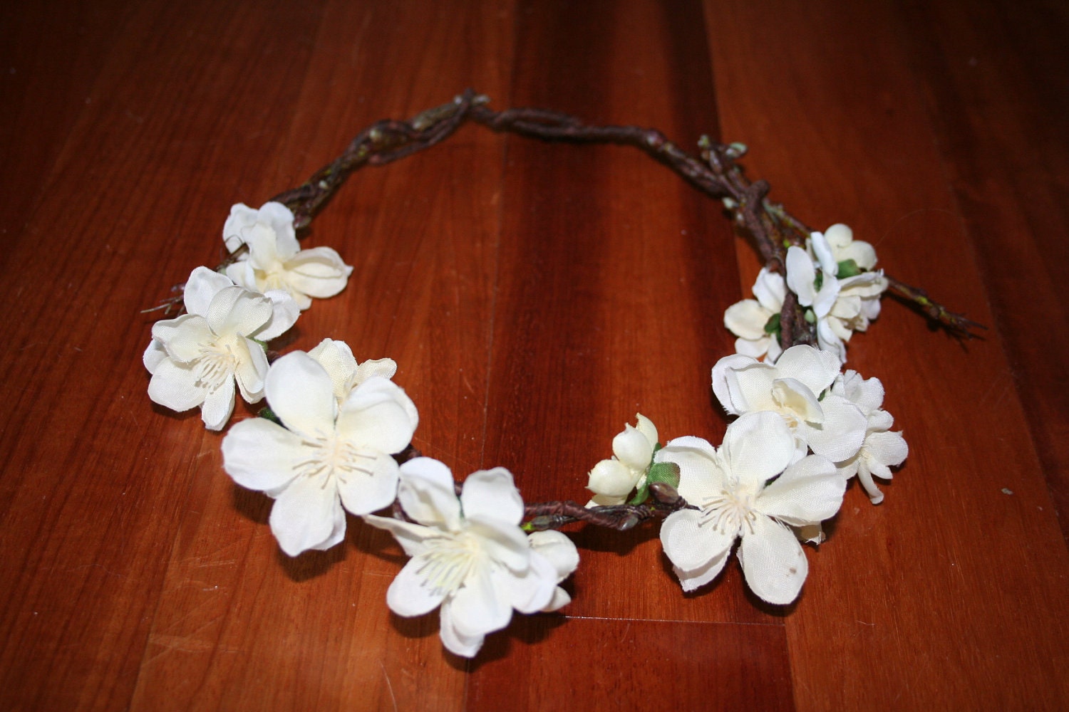 White Floral Head Wreath Crown of Flowers by TheIslandHouse