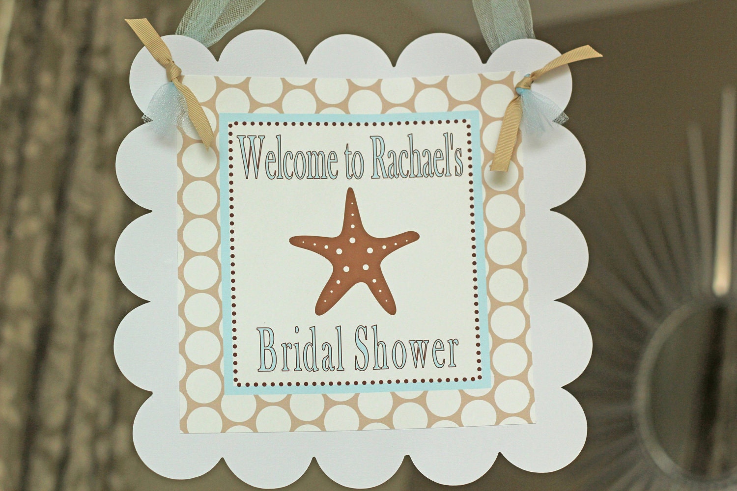 Beach theme Bridal Shower Door Sign