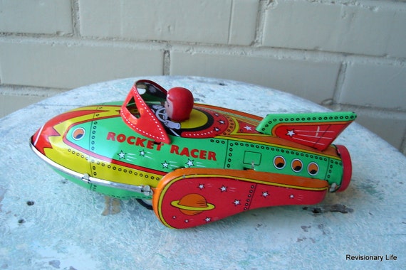 Rocket Racer German Tin Toy by Schylling by revisionarylife