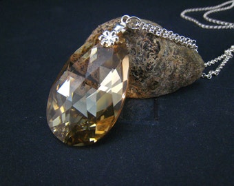 Big Swarovski Crystal Teardrop Pendant