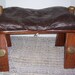 Unusual and Rustic Foot Stool with Removable Cushion, Old Camel Saddle