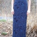 90s black and blue rose print maxi skirt