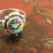 RESERVED for Krisha Patiag zuni sterling silver turquoise ring with onyx agate and silver inlay size 7
