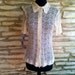50's Vintage - Sheer Floral Lace - Button Up - Pointy Collar - Blouse S/M