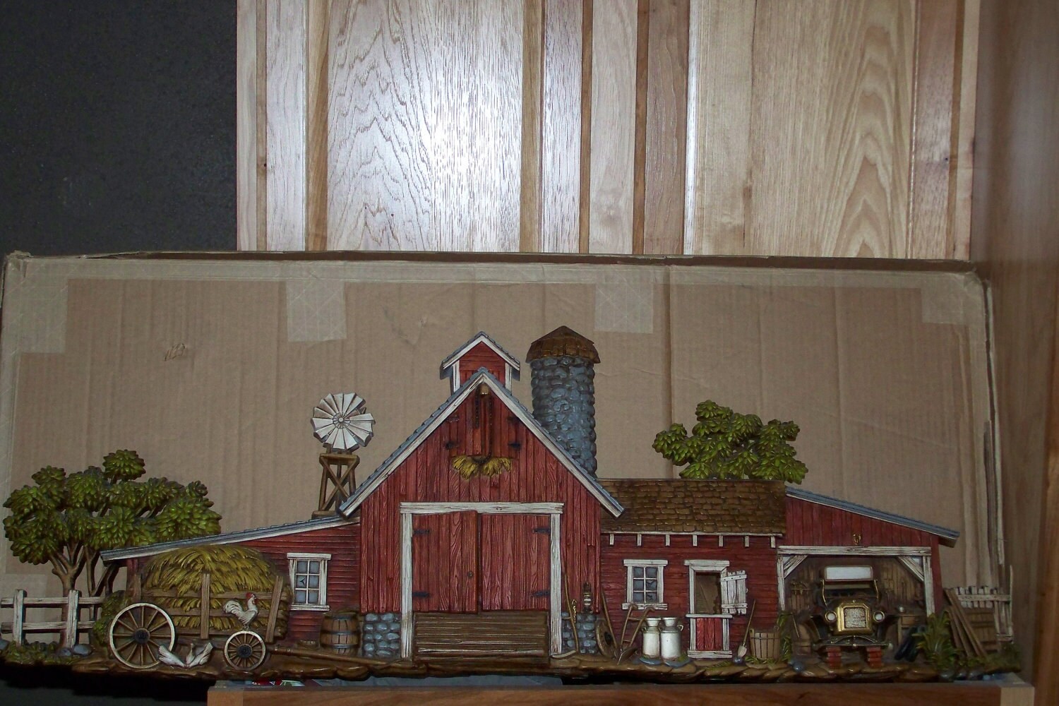 Large Farm Barn Scene Wall Hanging by Burwood by UniqueJunqueStore