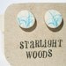 Stud wood Earrings blue abstract design reclaimed wood earrings nature lover nature gift eco-friendly unique gift for her