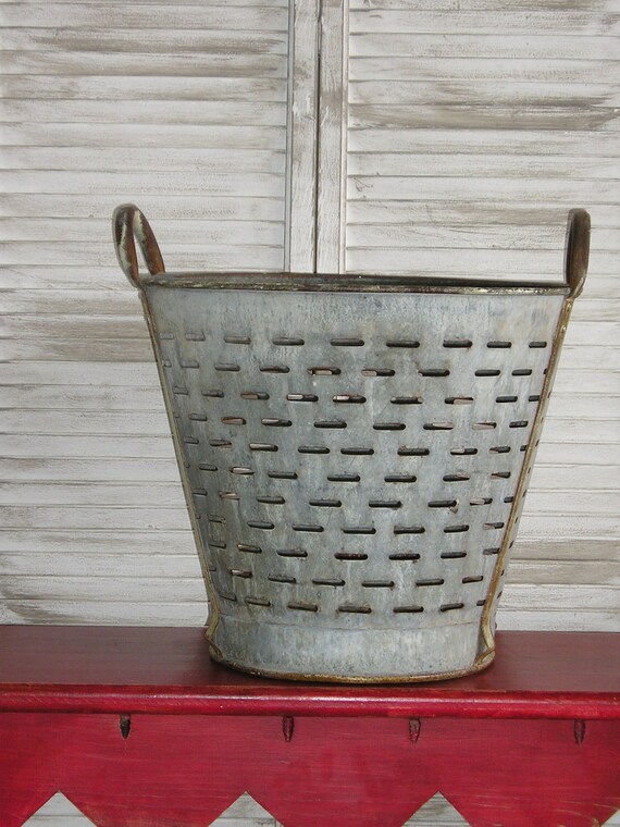 Vintage Olive Picking Bucket by TweakedStudio on Etsy
