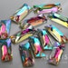12pcs AB Crystal RECTANGLE 9mm x 25.5mm sew on crystal stone