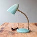 Fiberglass Desk Lamp Eames Era Adjustable Gooseneck in Turquoise