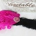 Feather Lace Headband Hot Pink Rhinestone Button. Hair Accessories for Newborn, Babies and Girls