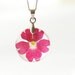 Real Flowers Necklace - Red flower in resin real dried pressed flowers jewelry - Vervain Verbena