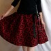 Red Taffeta Skirt with Satin Drawstring