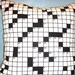 Crossword Puzzle Pillow Black White Unique Fill In Background Handcrafted Cover Size 16" x 16" FREE SHIPPING