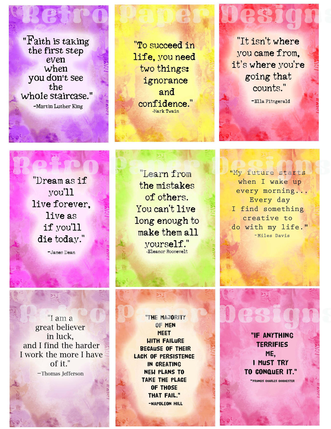 Printable affirmations trading cards motivation cards art