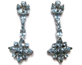 Pearl & Turquoise Sterling Silver Earrings plated in Rhodium main image 1