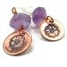 Purple Flower Earring Amethsyts Artisan Earrings Rough Gemstone Hand Stamp Copper Jewelry Sterling Silver Violet Bohemian Earrings