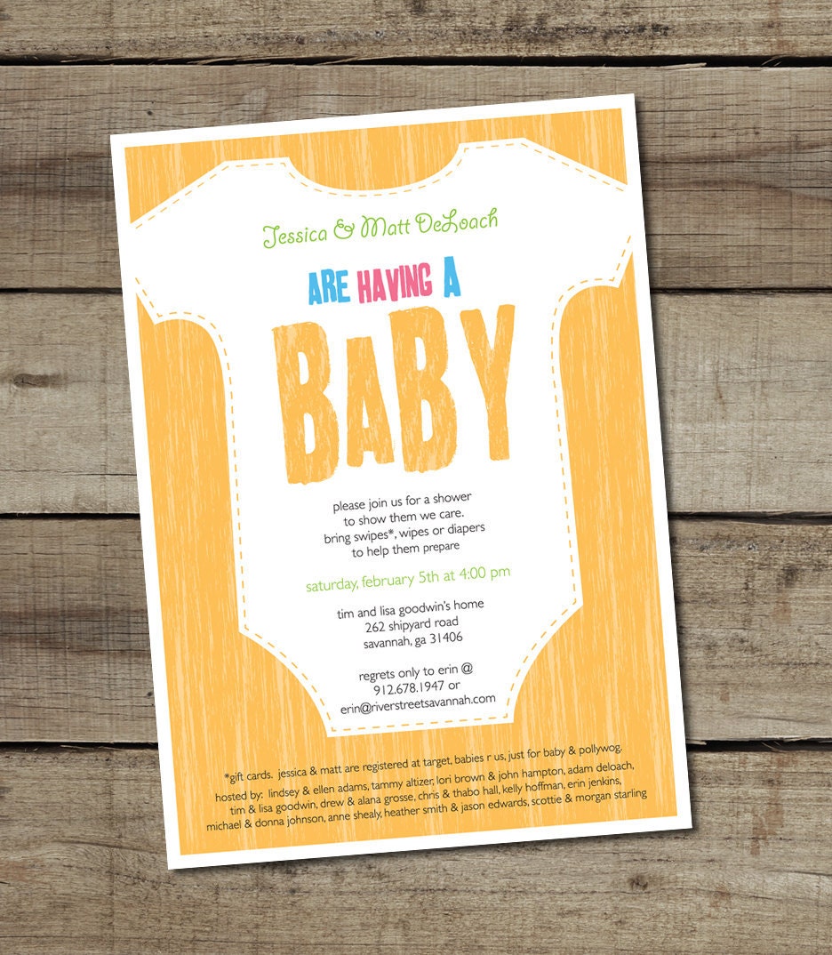 DIY Custom Printable Onesie Baby Shower Invitation