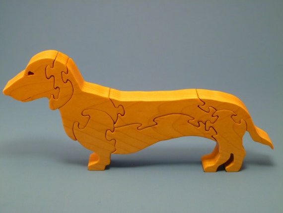 Scroll Saw Wooden Dachshund Puzzle Wood Handmade