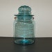 Vintage Blue Glass Jar with lid