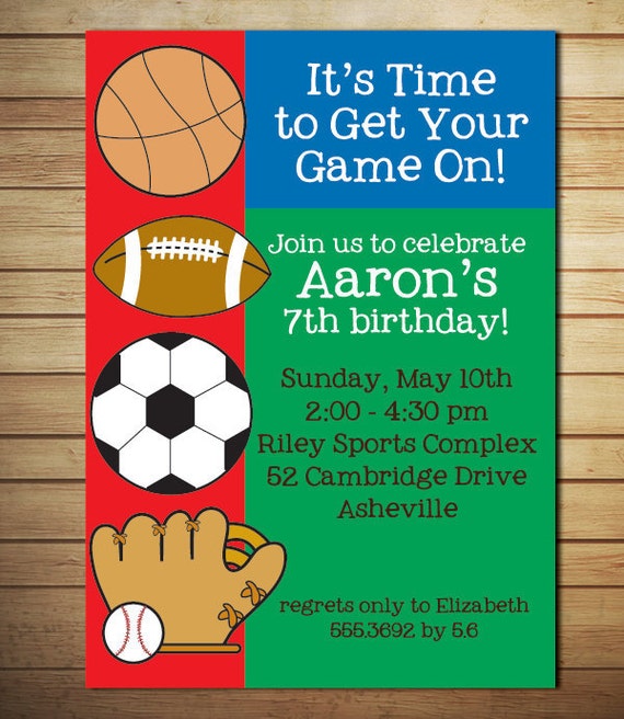 Sports Birthday Party Invitation Wording 3
