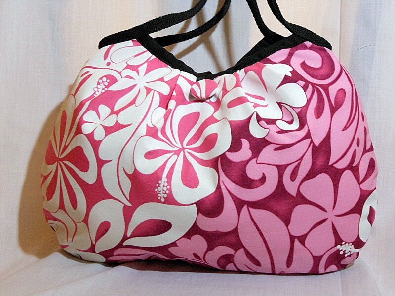 Hawaiian Fabric Hobo Bag Floral Bag Handbag Purse Hawaiian