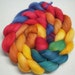 Hand Dyed Spinning Fiber Polwarth/Silk Combed Top (Roving) 4 oz MY1112