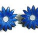 Classic Aksel Holmsen cobalt blue enamel daisy stud earrings set in sterling with white center