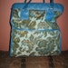 Vintage Avon Carry On Luggage Turquoise and Olive Green - Upholstery - Tapestry Bag