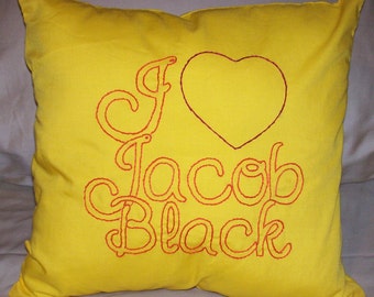Twilight Inspired, I heart Jacob Black, Throw Pillow