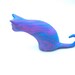Little light blue and lavender marbled cat sculpture decoration hand made OOAK