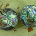 SIGNED ABALONE MEXICAN Taxco Vintage Sterling Cuff Links