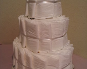 UNDECORATED 3 tier diaper cake