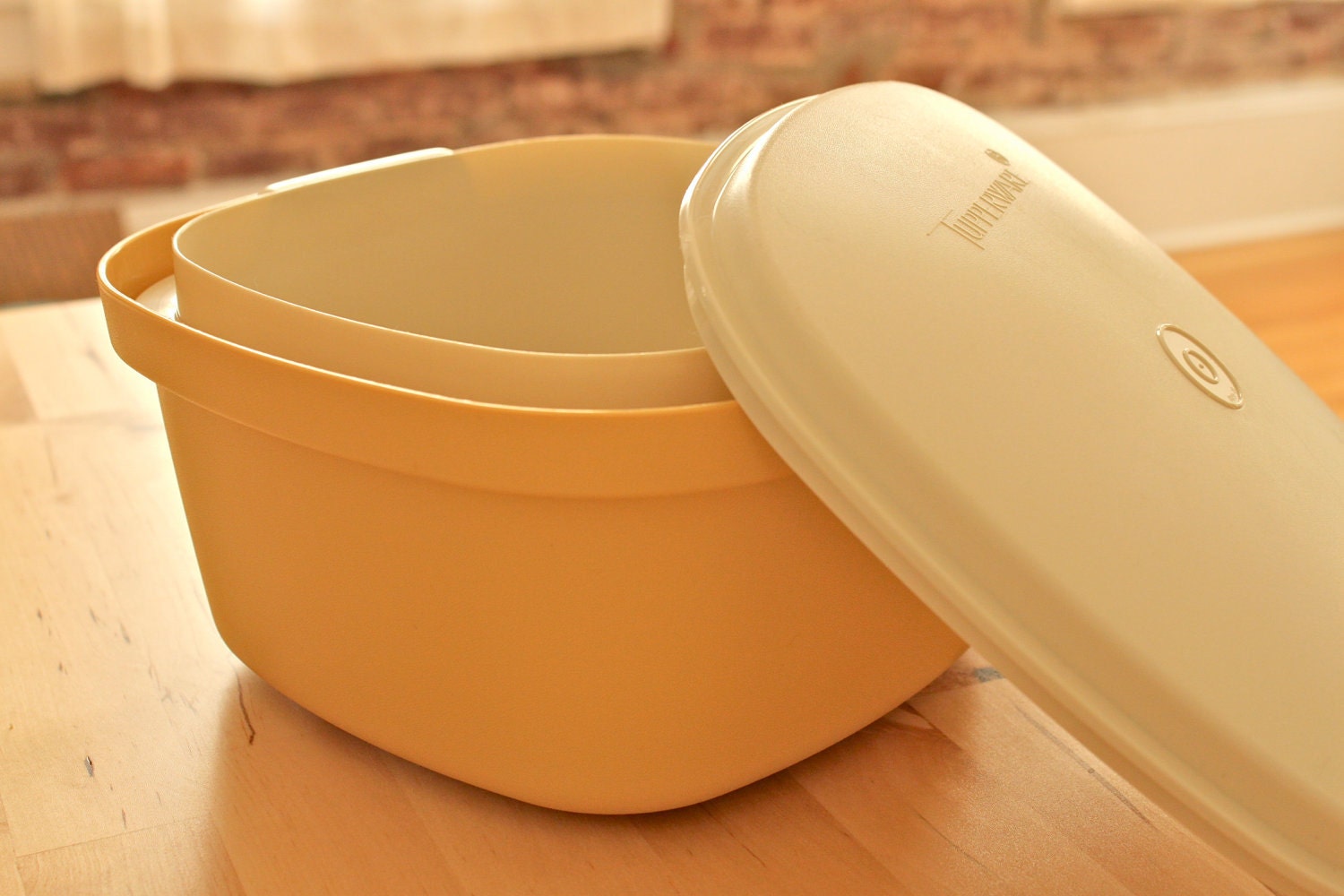 Retro Tupperware Steamer Harvest Gold Microwaveable