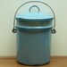 French Vintage Enamel Lunch Pail in Duck Egg Blue