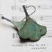 gingko earrings. Hand Aged Verdigris Patina sage green Leaf Earrings by studiobotanica emerald green