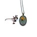 initial jewelry, typewriter pressed flower necklace unique geek natural nature resin pendant back to school boho peach cream black