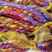 Renaissance - Romney wool handspun art yarn - 30 yards 3.5 oz 2-ply bulky - purple yellow red - festive bright colors