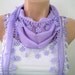 Cotton Lilac Scarf Headband Cowl with Lace Edge Women Scarves