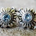 Blue Topaz Flower Bead Sterling Silver 14mm 2 Beads Sale