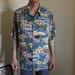 Vintage Mens Hawaiian Aloha Shirt American Classic 1957 Chevrolet Cars Extra Large