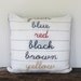 Pillow - Learn your colors, large soft knitted pillow 24x24, includes insert