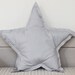 Star shaped Pillow os cushion - whisper grey, soft cotton