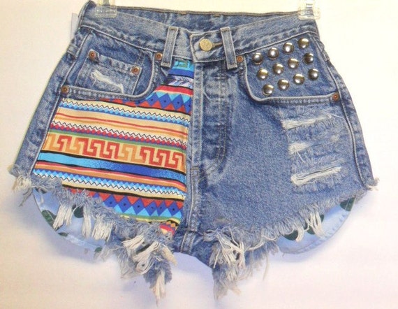 Lucky Brand Button Fly Shorts Tribal Print by Turnupthevolume