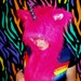 Pink Unicorn Animal Hood Hat/Scarf, Also avail in White, Purple, Yellow, Black, made to order