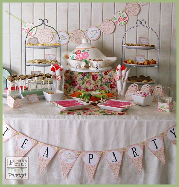  Tea  Party  Printables DIY  Party  Supplies  and Decorations 