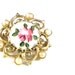 Vintage Pin Guilloche Enamel Pearl and Rose Brooch